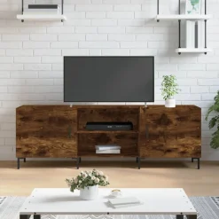 vidaXL Tv-meubel 150x30x50 cm bewerkt hout gerookt eikenkleurig