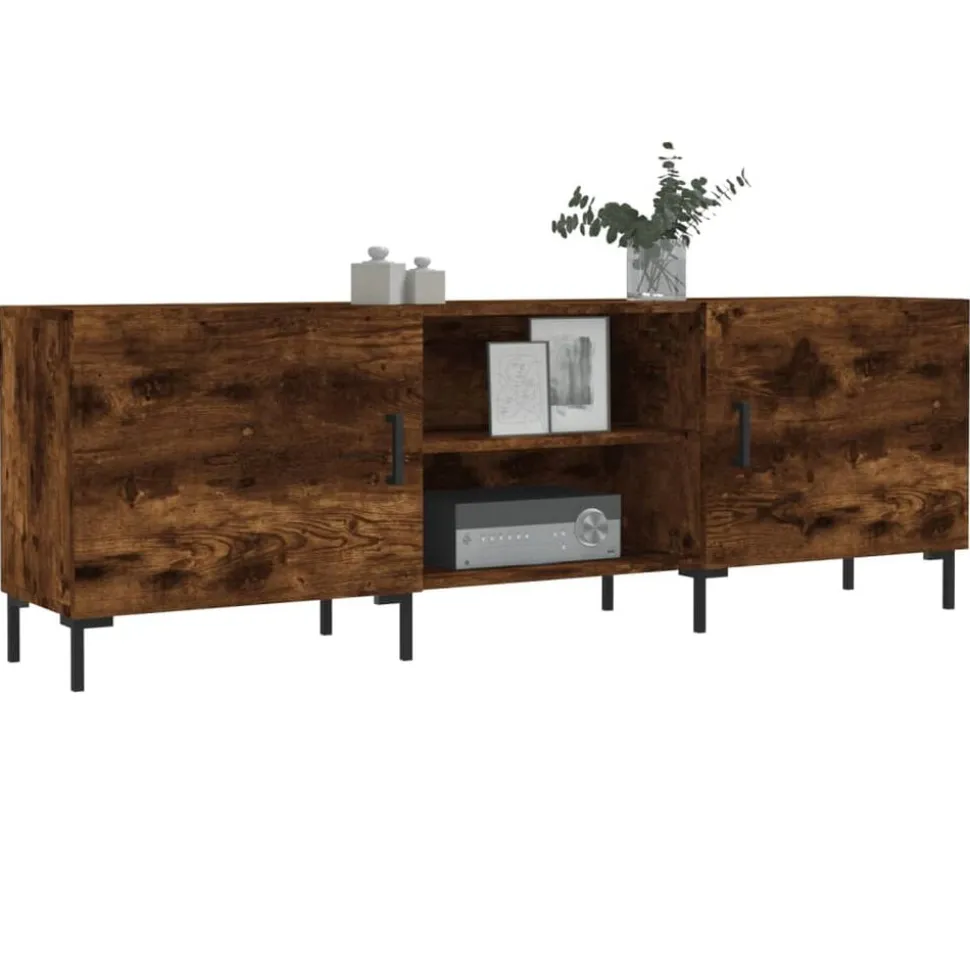 vidaXL Tv-meubel 150x30x50 cm bewerkt hout gerookt eikenkleurig