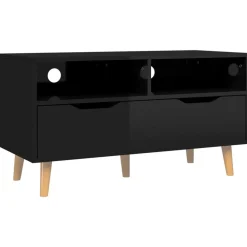 vidaXL Tv-meubel 90x40x48,5 cm bewerkt hout hoogglans zwart