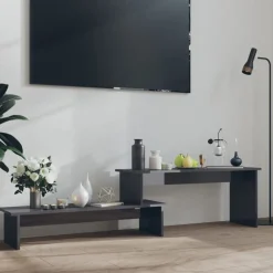 vidaXL Tv-meubel 180x30x43 cm bewerkt hout hoogglans grijs