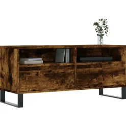 vidaXL Tv-meubel 100x34,5x44,5 cm bewerkt hout gerookt eikenkleurig