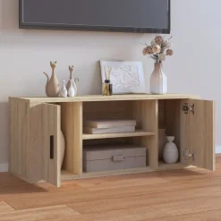 vidaXL Tv-meubel 100x35x40 cm bewerkt hout sonoma eikenkleurig