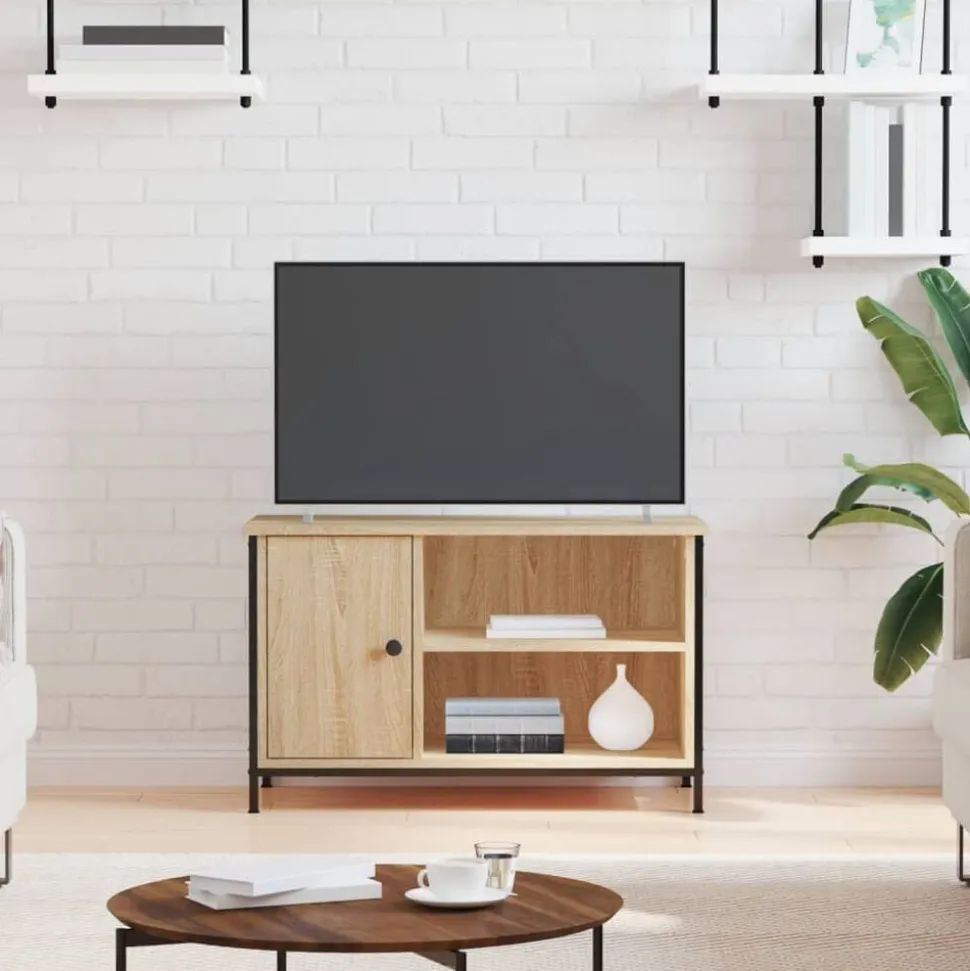 vidaXL Tv-meubel 80x40x50 cm bewerkt hout sonoma eikenkleurig