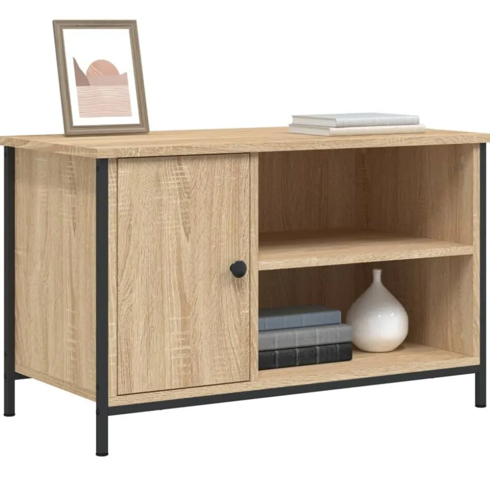 vidaXL Tv-meubel 80x40x50 cm bewerkt hout sonoma eikenkleurig