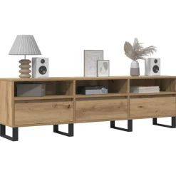 vidaXL Tv-meubel 150x30x44,5 cm bewerkt hout artisanaal eikenkleur
