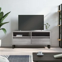 vidaXL Tv-meubel 100x34,5x44,5 cm bewerkt hout grijs sonoma eikenkleur