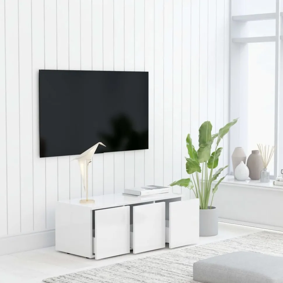 vidaXL Tv-meubel 80x34x30 cm bewerkt hout wit