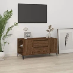 vidaXL Tv-meubel 102x44,5x50 cm bewerkt hout bruin eikenkleur
