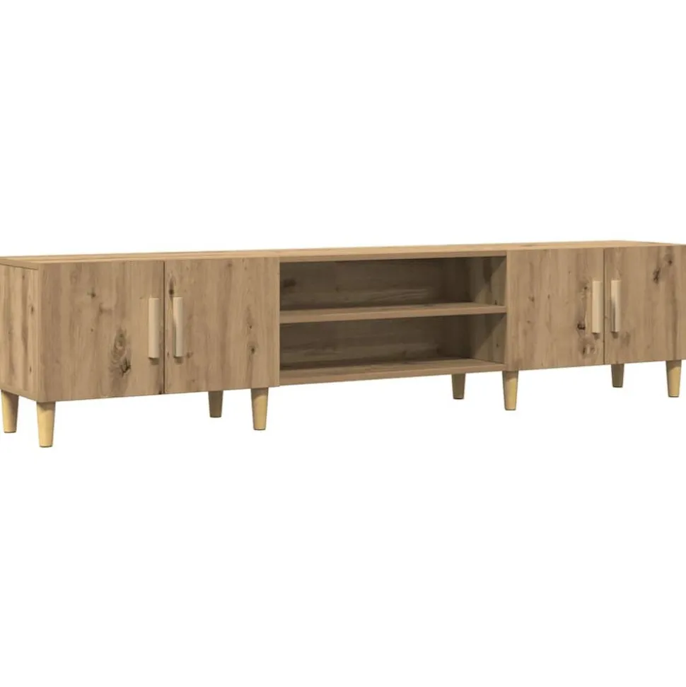 vidaXL Tv-meubel 180x31,5x40 cm bewerkt hout artisanaal eikenkleurig
