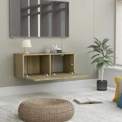 vidaXL Tv-meubel 80x30x30 cm bewerkt hout sonoma eikenkleurig