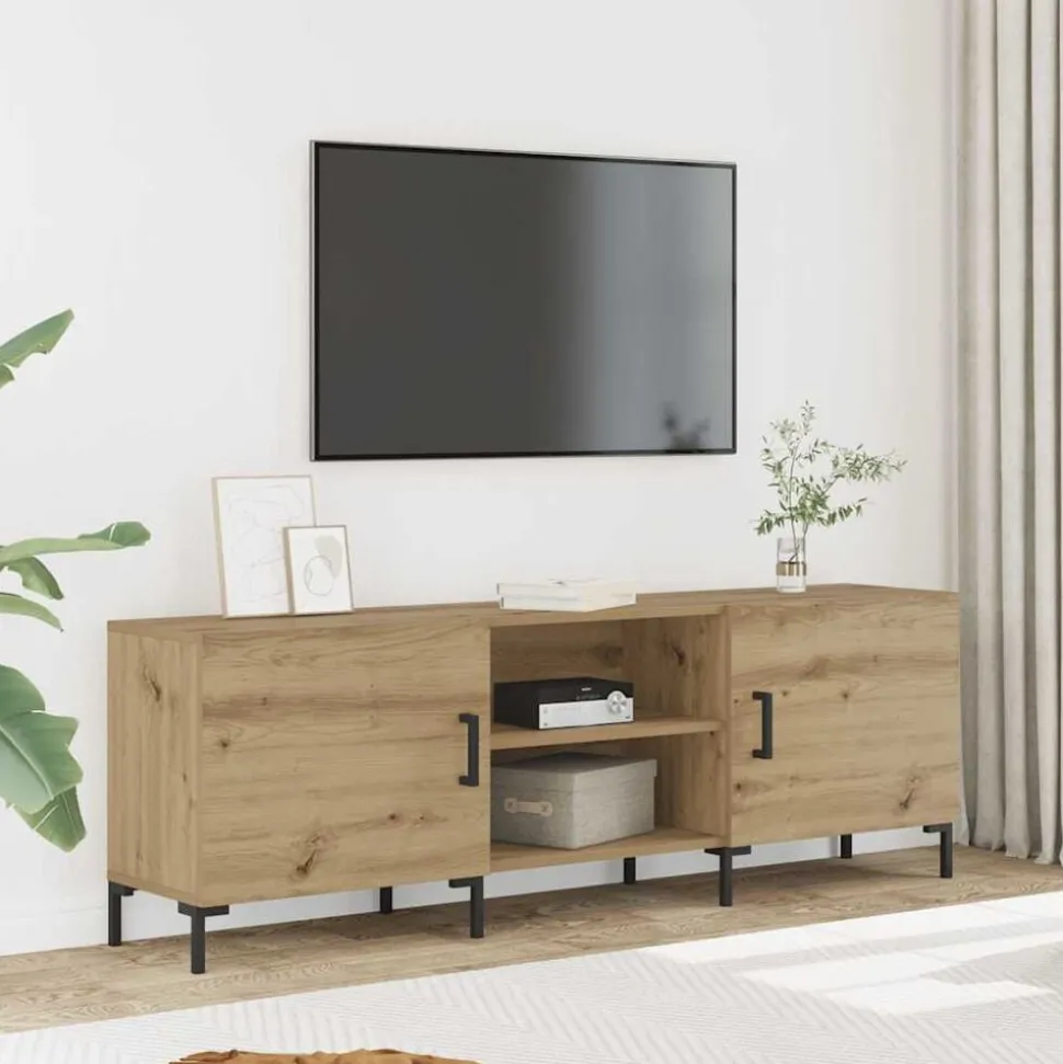 vidaXL Tv-meubel 150x30x50 cm bewerkt hout artisanaal eikenkleurig