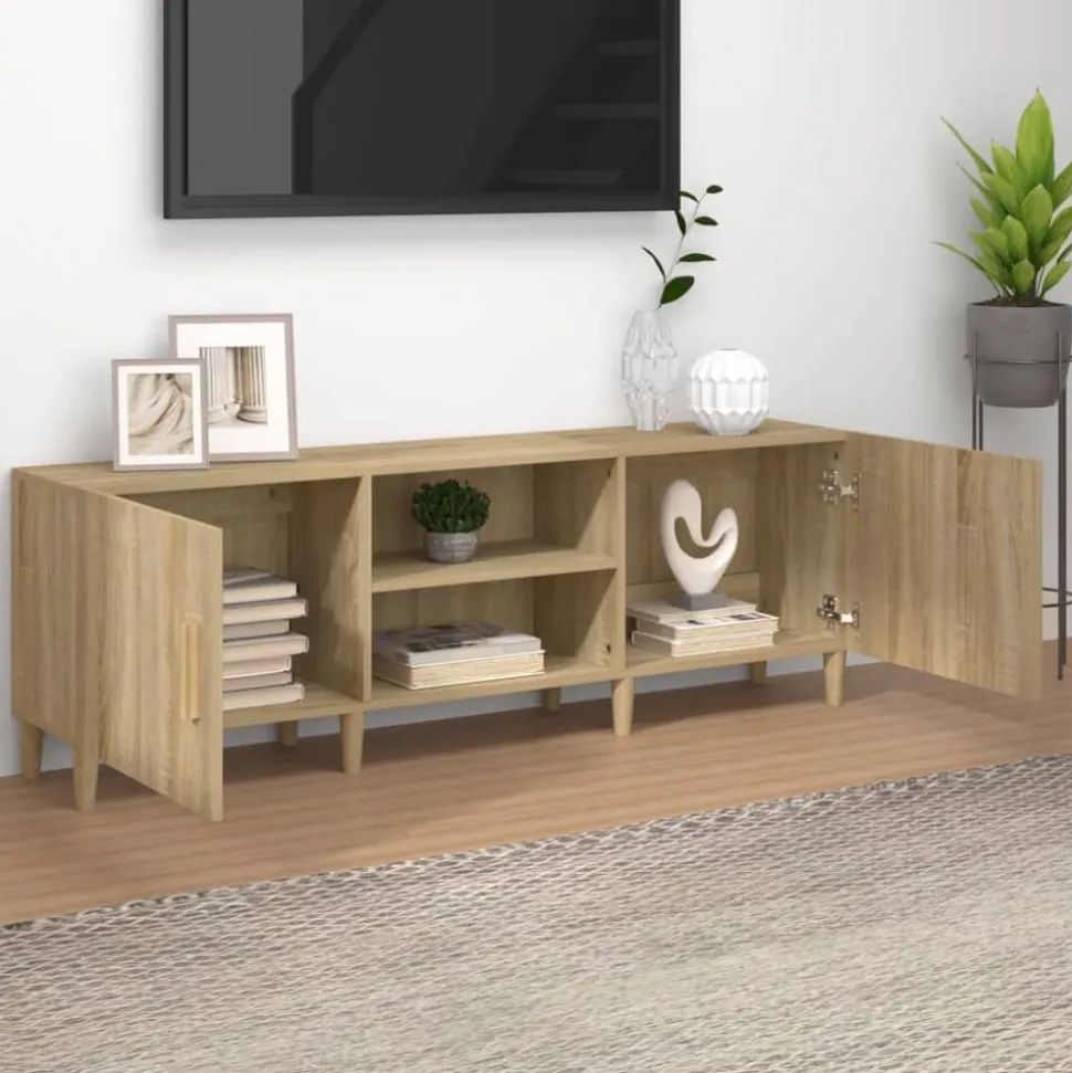 vidaXL Tv-meubel 150x30x50 cm bewerkt hout sonoma eikenkleurig