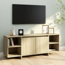 vidaXL Tv-meubel 130x35x50 cm bewerkt hout sonoma eikenkleurig