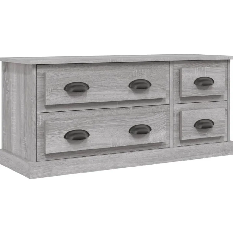 vidaXL Tv-meubel 100x35,5x45 cm bewerkt hout grijs sonoma eikenkleurig