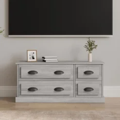 vidaXL Tv-meubel 100x35,5x45 cm bewerkt hout grijs sonoma eikenkleurig