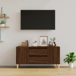 vidaXL Tv-meubel 102x44,5x50 cm bewerkt hout bruin eikenkleur