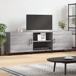 vidaXL Tv-meubel 150x30x50 cm bewerkt hout grijs sonoma eikenkleurig