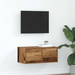 vidaXL TV-meubel 60x31x25,5 cm bewerkt hout oud houtkleurig
