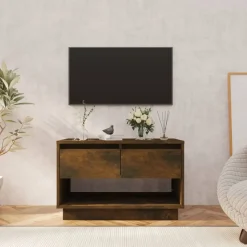 vidaXL Tv-meubel 70x41x44 cm bewerkt hout gerookt eikenkleurig