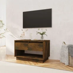 vidaXL Tv-meubel 70x41x44 cm bewerkt hout gerookt eikenkleurig
