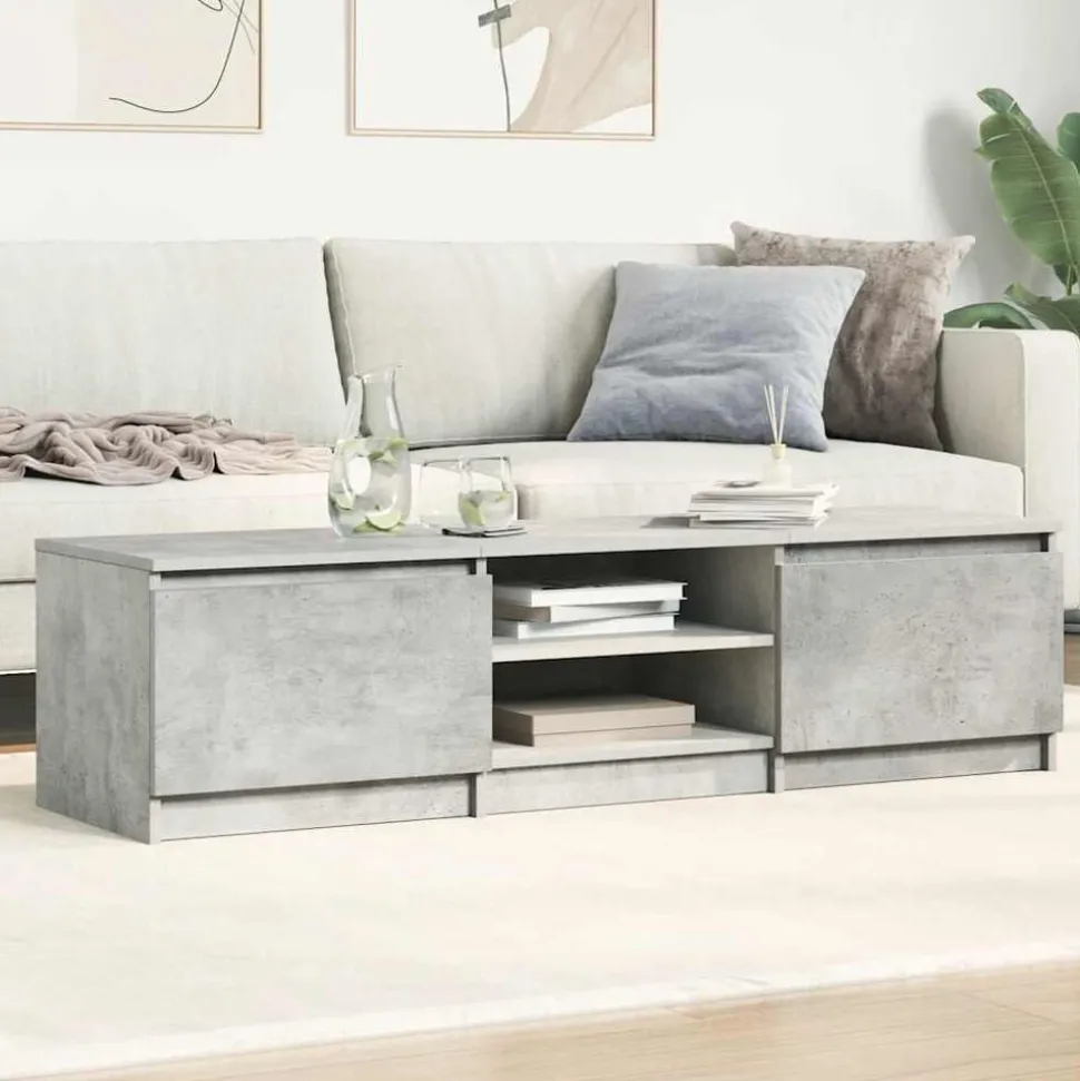 vidaXL Tv-meubel 140x40x35,5 cm bewerkt hout betongrijs