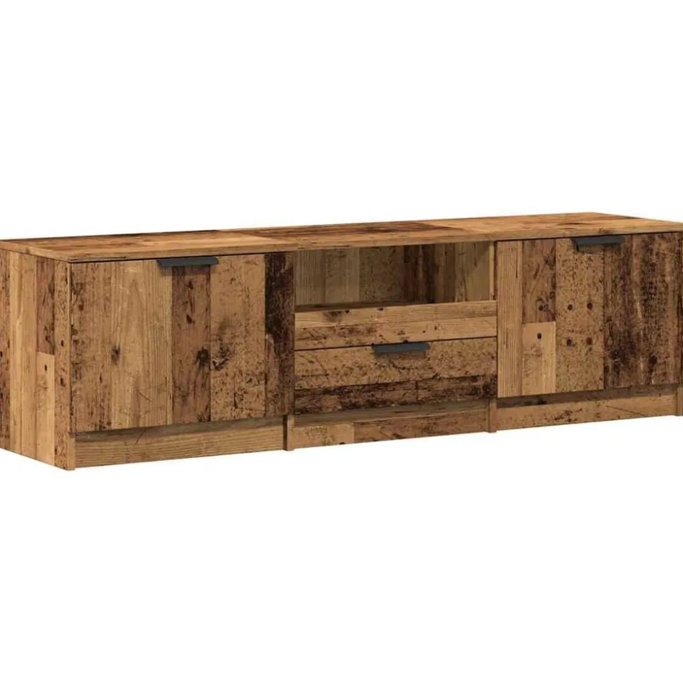 vidaXL Tv-meubel 140x35x40 cm bewerkt hout oud houtkleurig