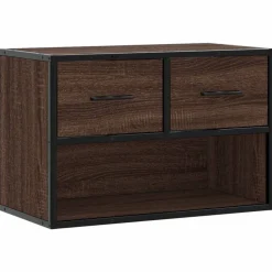 vidaXL Tv-meubel 60x31x39,5 cm bewerkt hout metaal bruin eikenkleurig