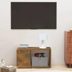 vidaXL Tv-meubel 60x24x32 cm bewerkt hout gerookt eikenkleurig