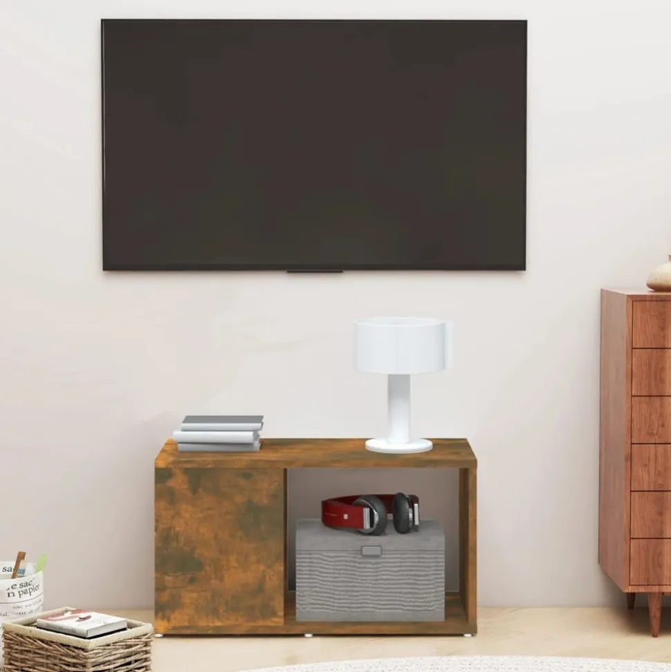vidaXL Tv-meubel 60x24x32 cm bewerkt hout gerookt eikenkleurig