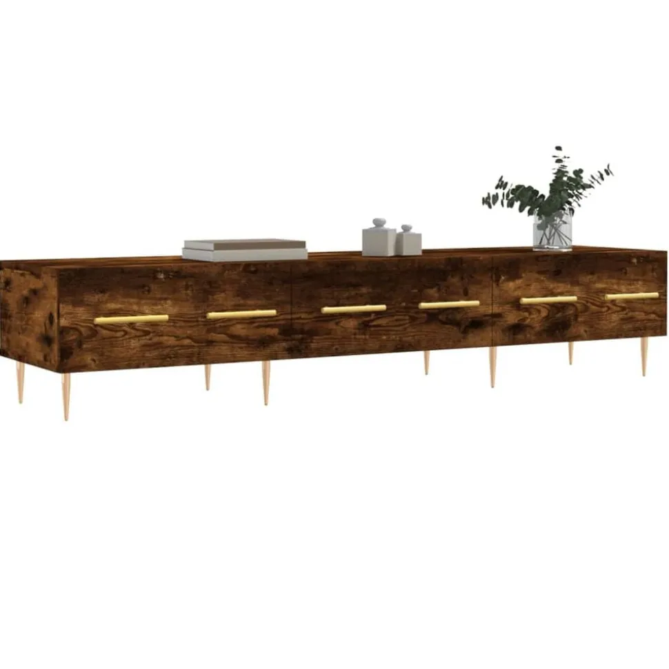 vidaXL Tv-meubel 150x36x30 cm bewerkt hout gerookt eikenkleurig