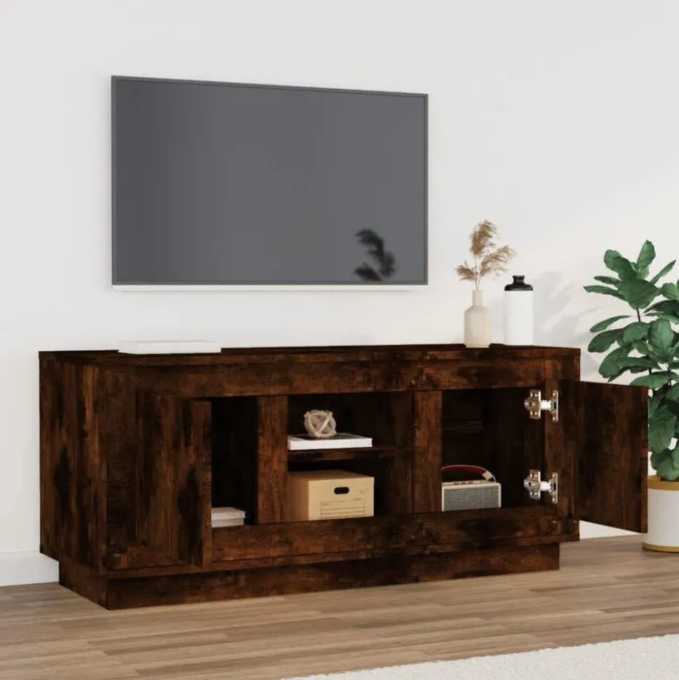 vidaXL Tv-meubel 102x35x45 cm bewerkt hout gerookt eikenkleurig
