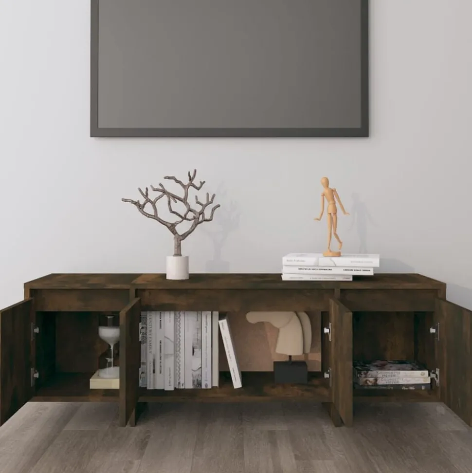 vidaXL Tv-meubel 120x30x40,5 cm bewerkt hout gerookt eikenkleurig