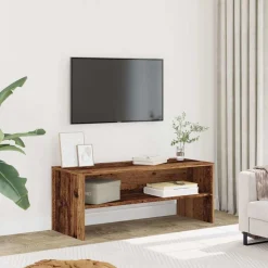 vidaXL Tv-meubel 100x40x40 cm bewerkt hout oud houtkleurig