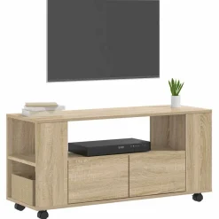 vidaXL Tv-meubel 102x34,5x43 cm bewerkt hout sonoma eikenkleurig