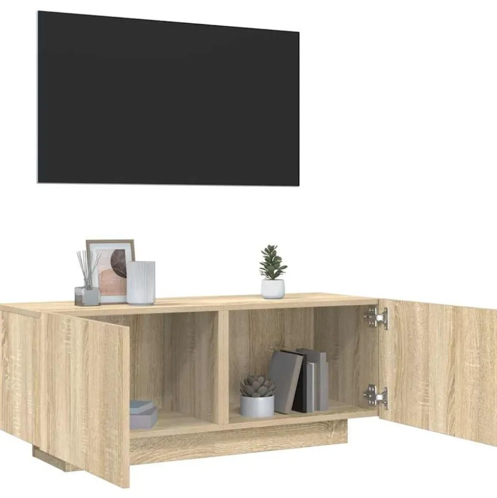 vidaXL Tv-meubel 100x35x40 cm bewerkt hout sonoma eikenkleurig