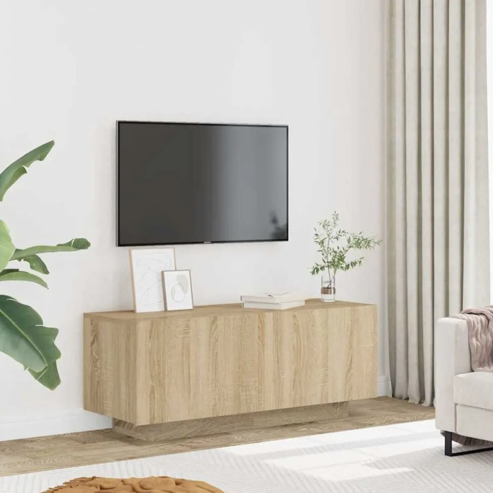 vidaXL Tv-meubel 100x35x40 cm bewerkt hout sonoma eikenkleurig