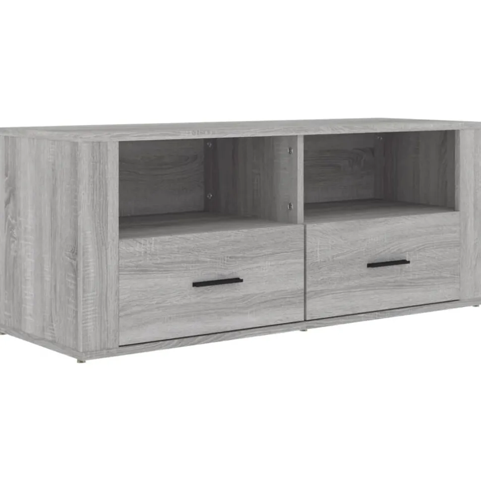 vidaXL Tv-meubel 100x35x40 cm bewerkt hout grijs sonoma eikenkleurig