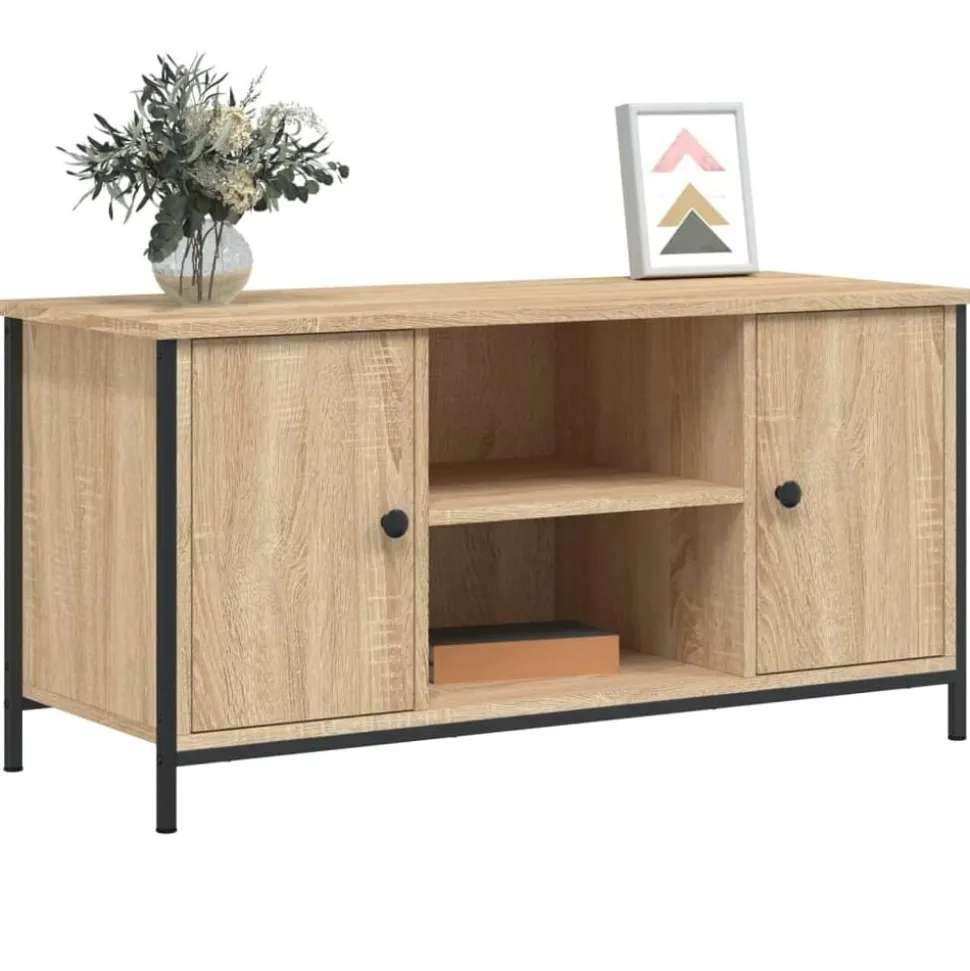 vidaXL Tv-meubel 100x40x50 cm bewerkt hout sonoma eikenkleurig