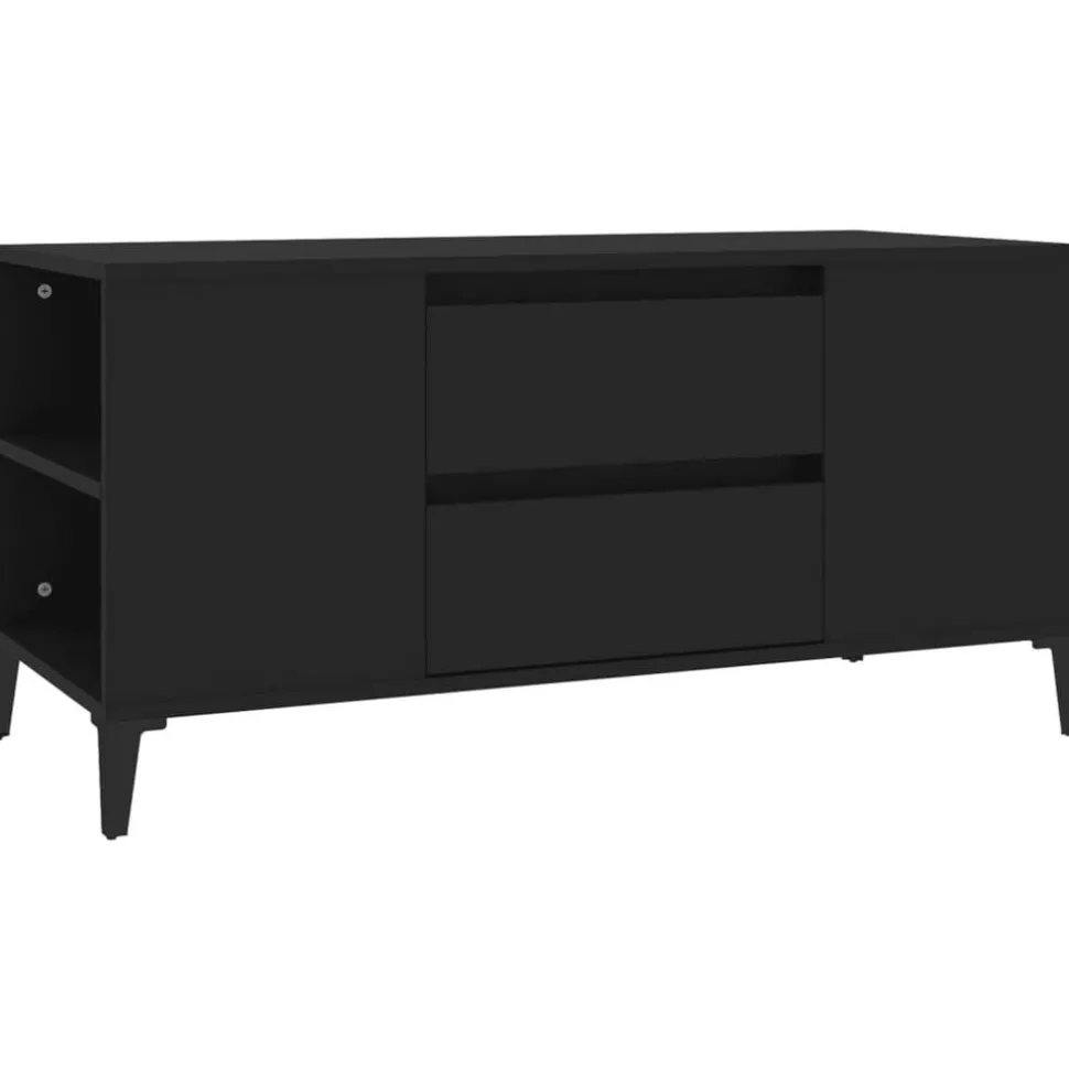vidaXL Tv-meubel 102x44,5x50 cm bewerkt hout zwart