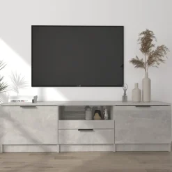 vidaXL Tv-meubel 140x35x40 cm bewerkt hout betongrijs