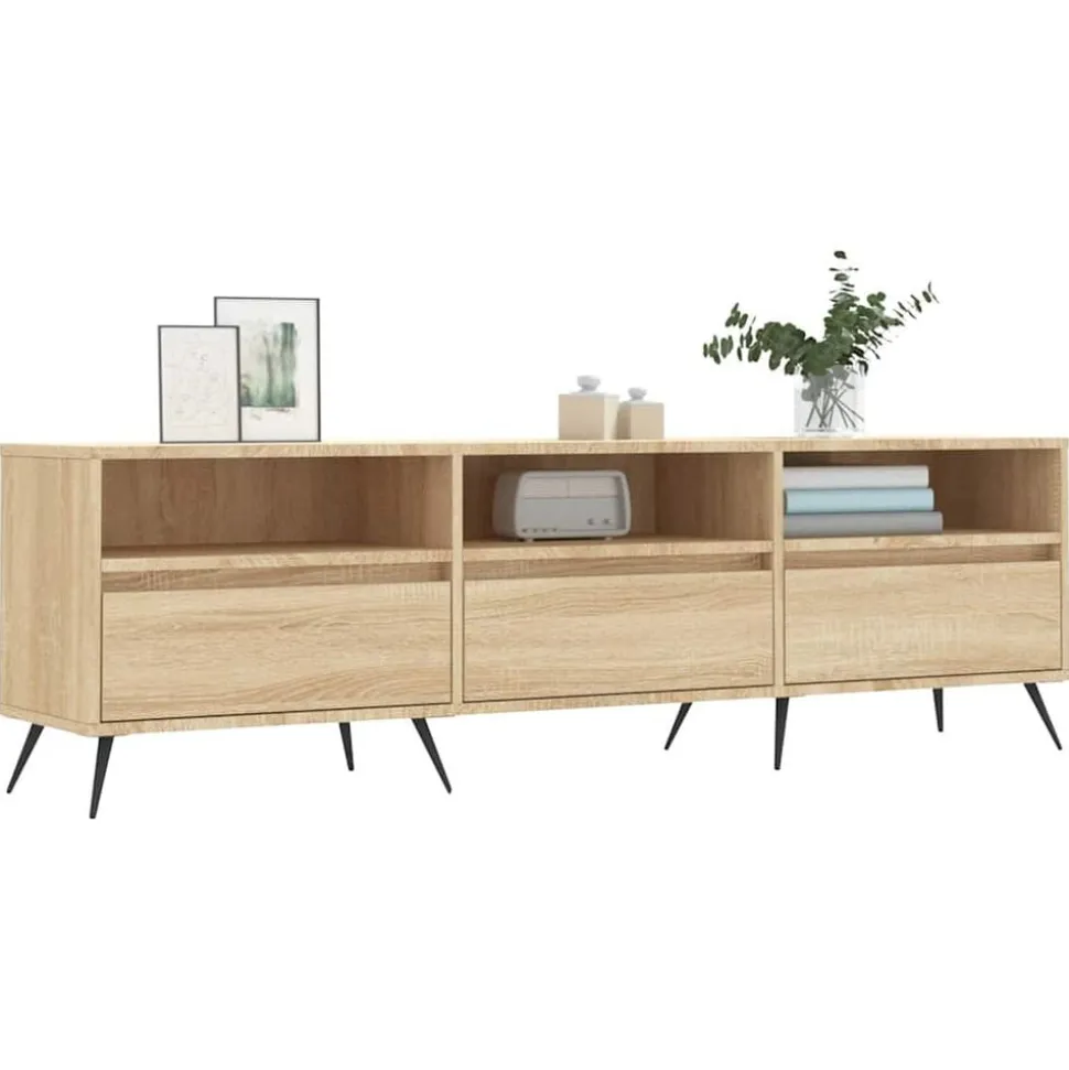 vidaXL Tv-meubel 150x30x44,5 cm bewerkt hout sonoma eikenkleurig