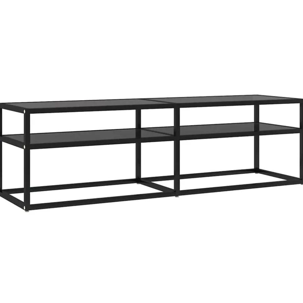 vidaXL Tv-meubel 140x40x40,5 cm gehard glas zwart