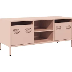 vidaXL Tv-meubel 101,5x39x43,5 cm koudgewalst staal roze