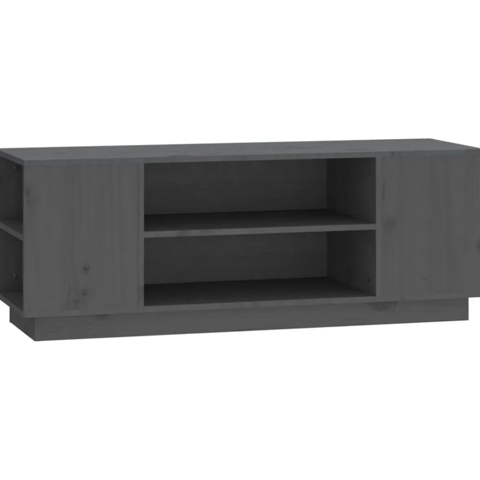 vidaXL Tv-meubel 110x35x40,5 cm massief grenenhout grijs