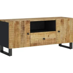 vidaXL Tv-meubel 105x33,5x46 cm massief mangohout en bewerkt hout