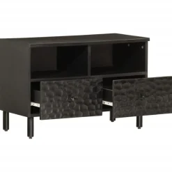 vidaXL Tv-meubel 70x33x46 cm massief mangohout zwart