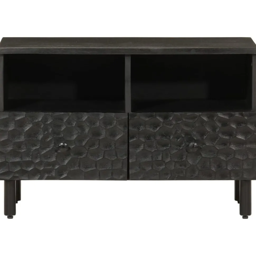 vidaXL Tv-meubel 70x33x46 cm massief mangohout zwart
