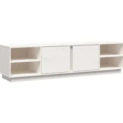 vidaXL Tv-meubel 156x40x40 cm massief grenenhout wit