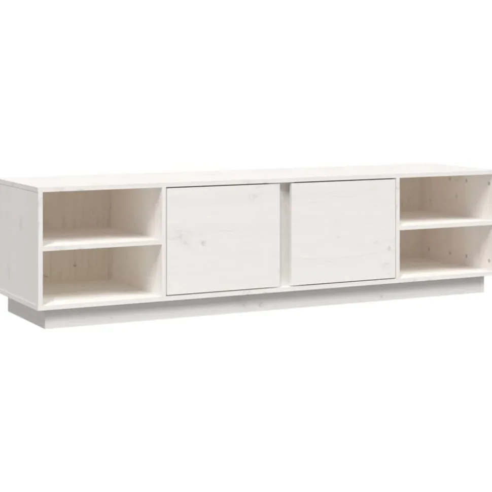 vidaXL Tv-meubel 156x40x40 cm massief grenenhout wit