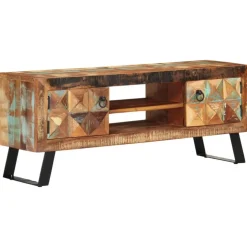 vidaXL Tv-meubel 112x30x45 cm massief gerecycled hout